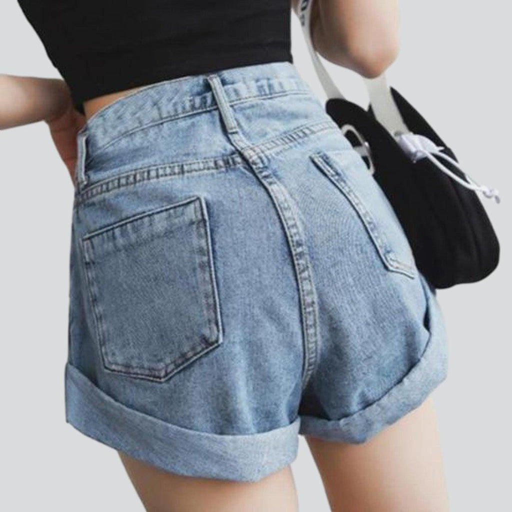 Short en jean à jambe large pour femme