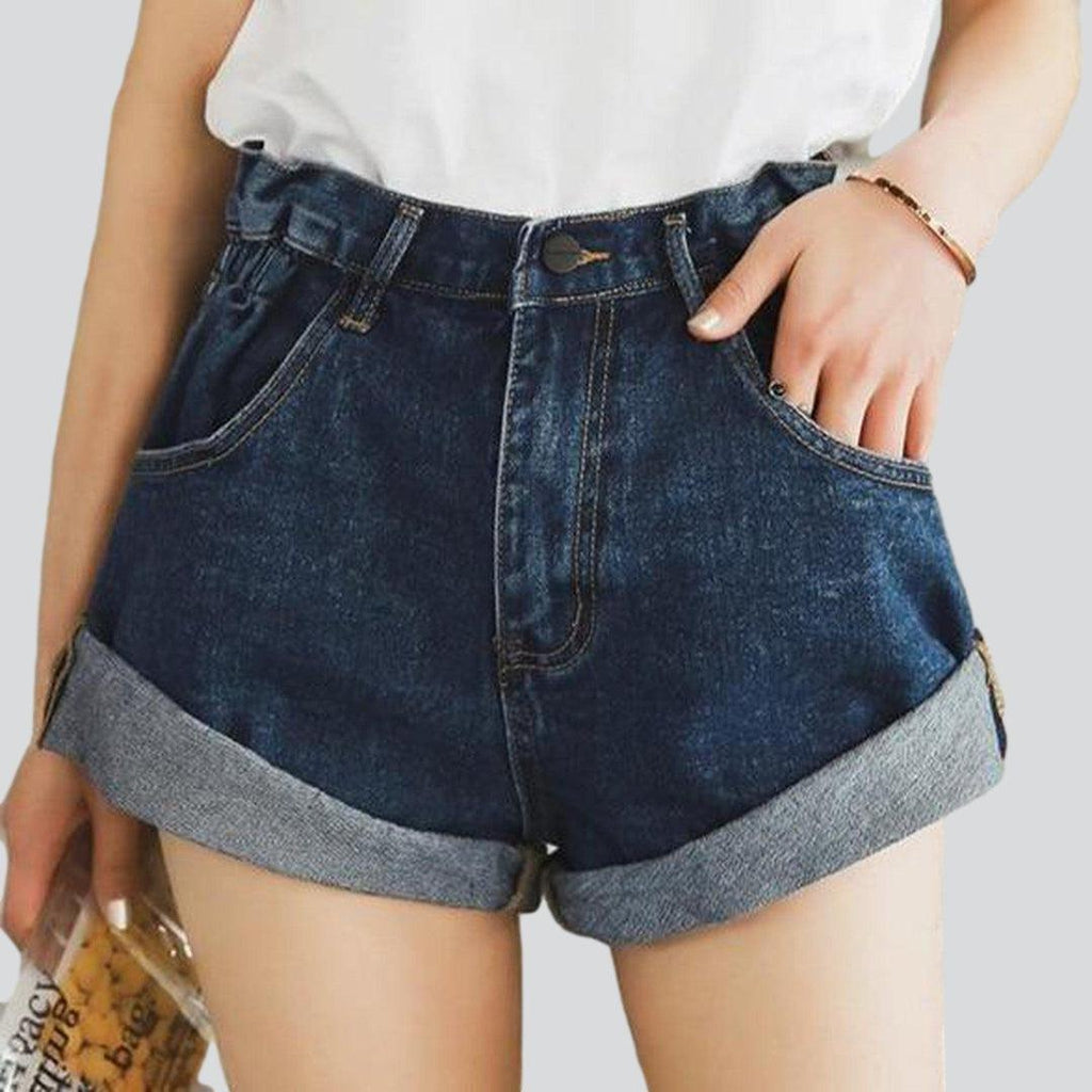 Short en jean à jambe large pour femme