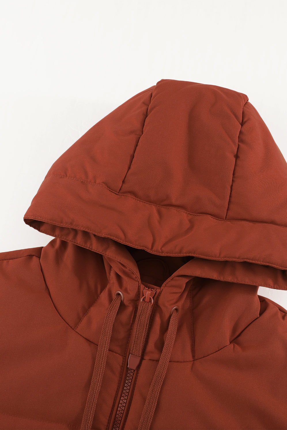 Zipper Hooded Coat With Pocket